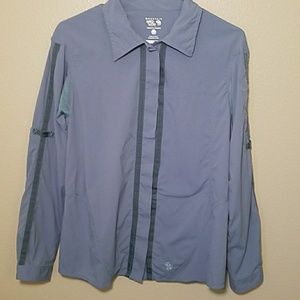 Mountain Hardwear button-down bluish green shirt 8